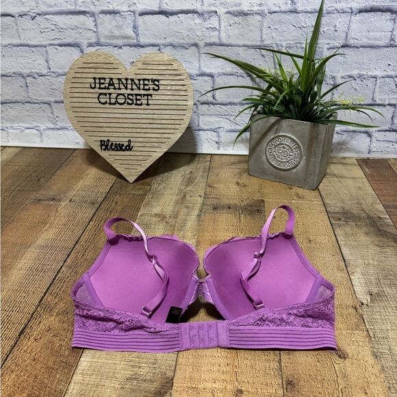 Victoria's Secret Very Sexy Push Up Pigeonnant Bra Purple Lace 38 C - Picture 8 of 12